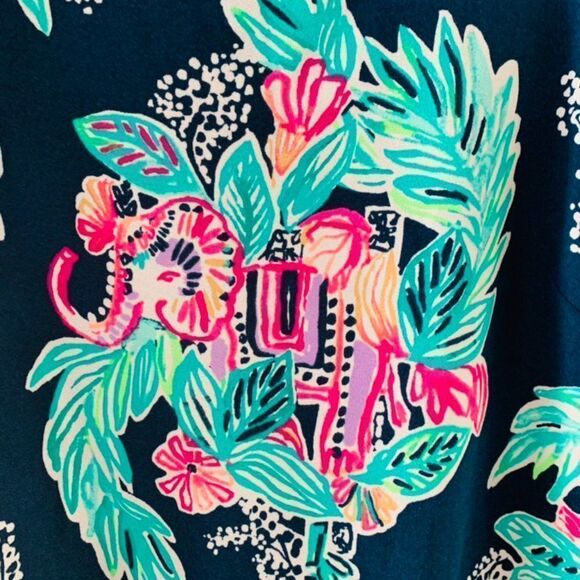Lilly Pulitzer Donna Inky Navy Elephant Romper Size 00 - Picture 5 of 5
